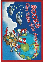 Joy Carpets Kid Essentials Books Can Take You Anywhere Sky Blue